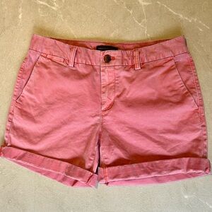 Banana Republic Dusty Red Bermuda Shorts with Cuffed Hem